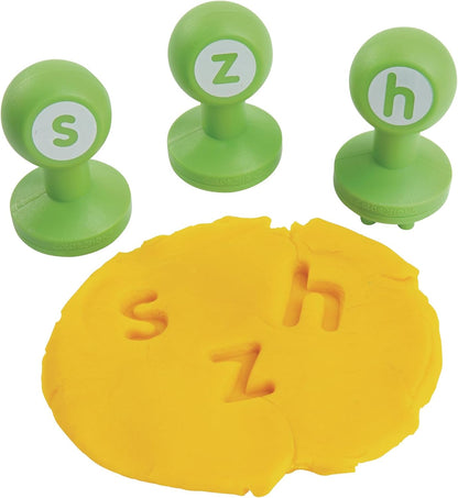 Colorations Alphabet Dough Stampers Set, Lowercase Letters, 26 Letter Stamps for Toddlers & Preschool Kids, Learn ABC & Spelling, Play Dough Creative Play for Classrooms, Daycare, School, Homeschool