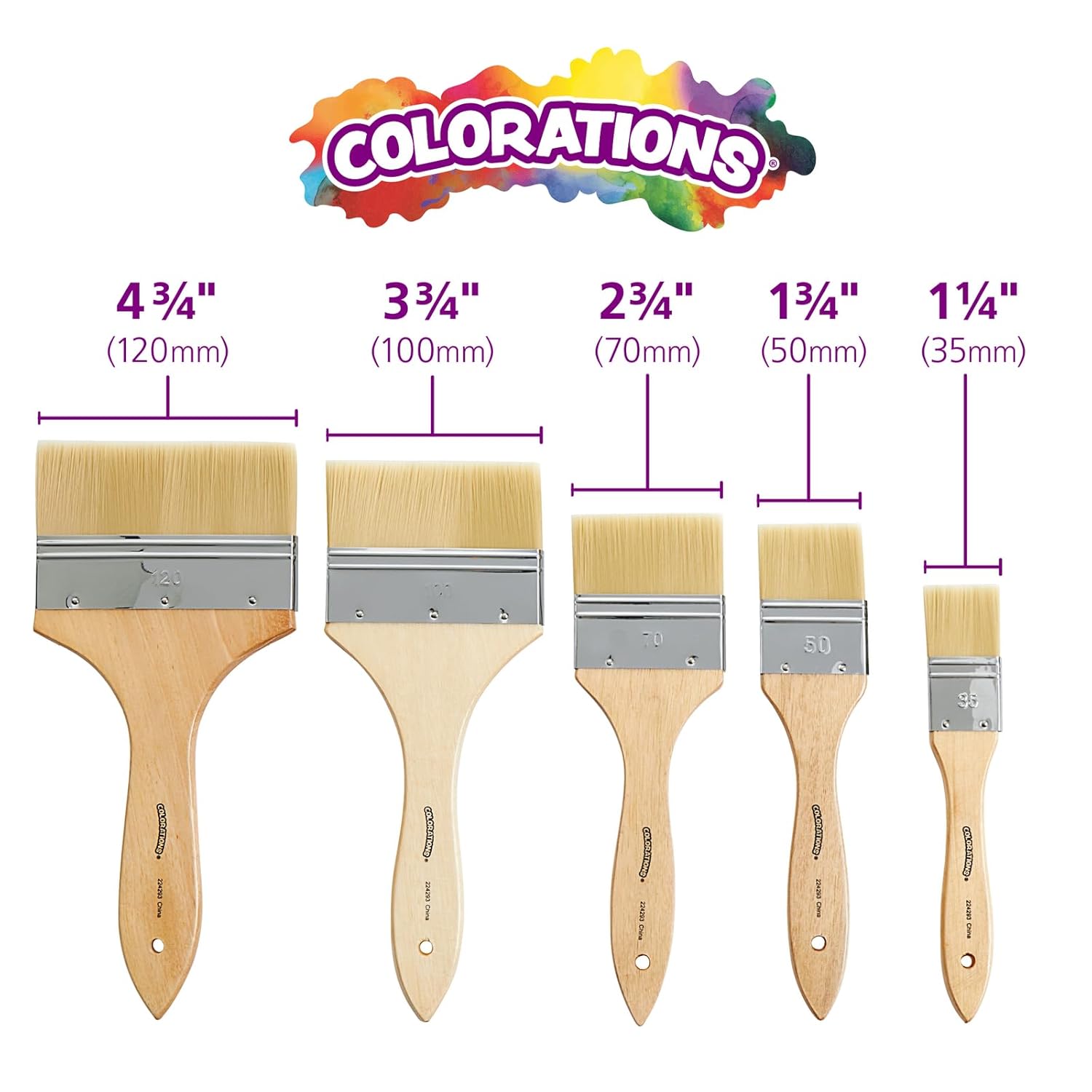 Colorations Set van 5 grote borstels