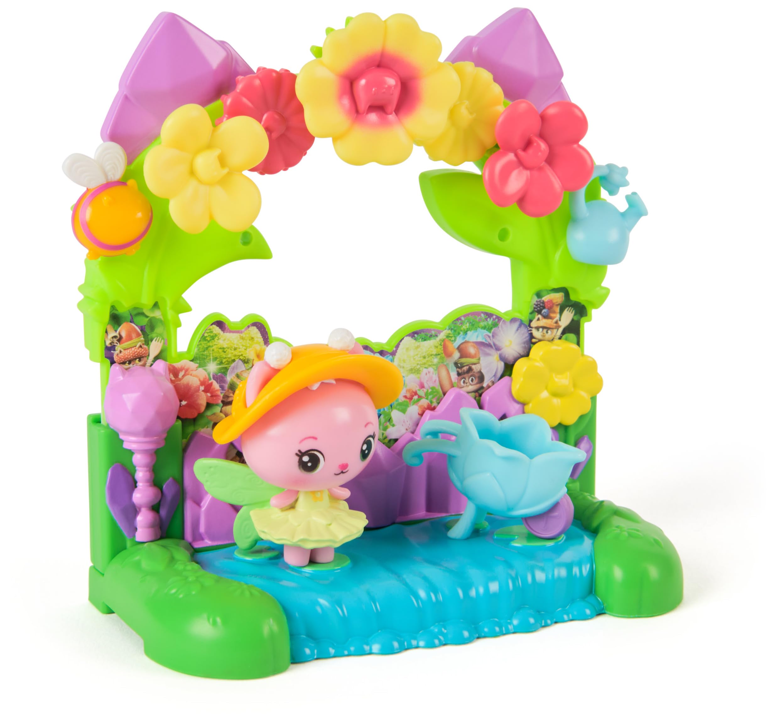 Gabby et la Maison Magique Le Film - Gabby Dollhouse - Balcon Jardin Enchanté De Fée Minette - 1 Figurine Et 5 Accessoires - Dessin Animé Jouet Maison De Poupée - Jouet Enfant 3 Ans Et +