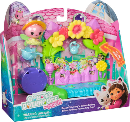 Gabby et la Maison Magique Le Film - Gabby Dollhouse - Balcon Jardin Enchanté De Fée Minette - 1 Figurine Et 5 Accessoires - Dessin Animé Jouet Maison De Poupée - Jouet Enfant 3 Ans Et +