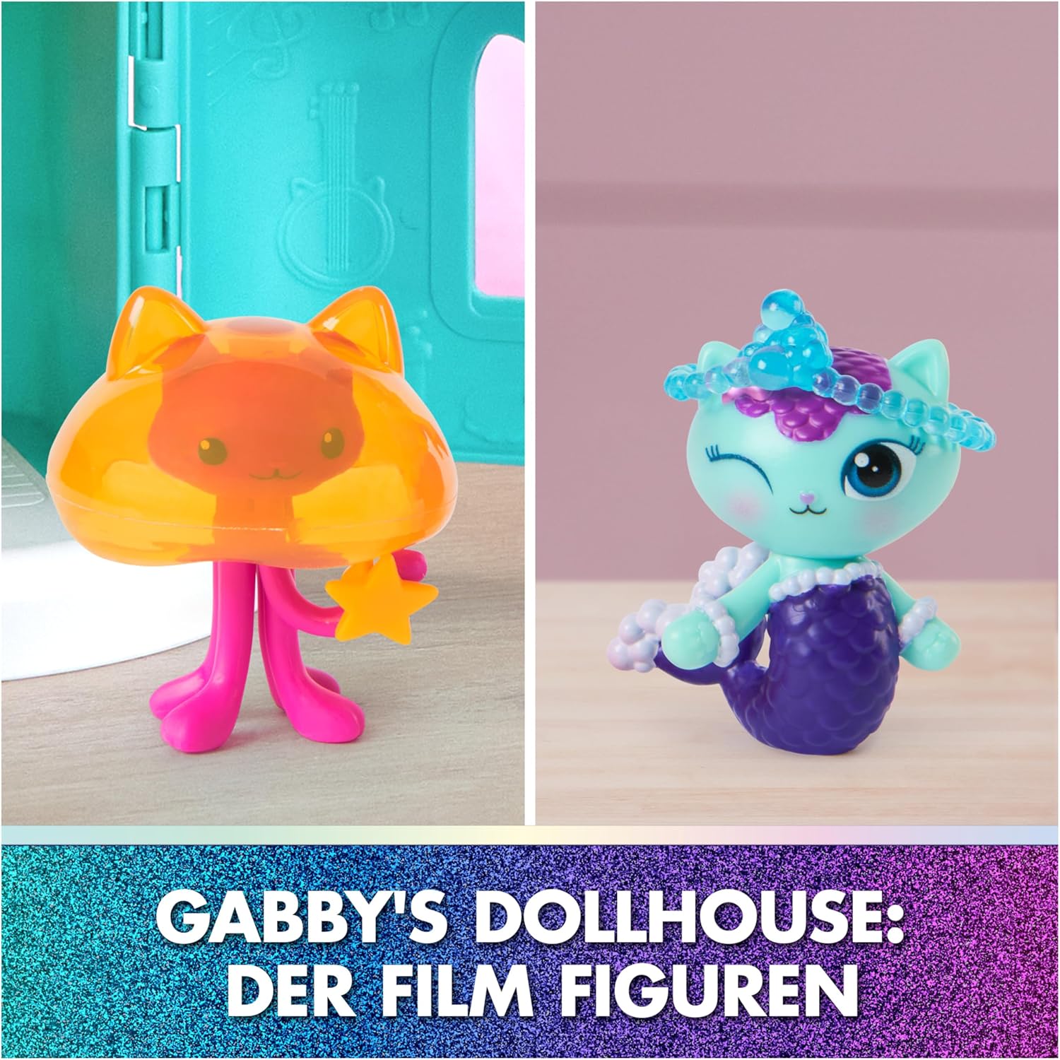 Gabby’s Dollhouse: Der Film – Merkätzchen & Kitty Jellyfish, Spielfiguren mit 2 Zubehörteilen, für Kinder ab 3 Jahren
