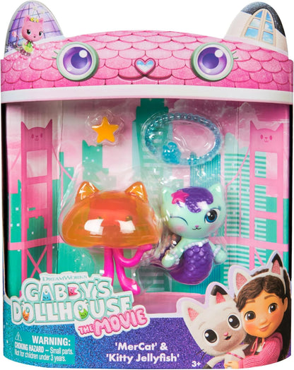 Gabby’s Dollhouse: Der Film – Merkätzchen & Kitty Jellyfish, Spielfiguren mit 2 Zubehörteilen, für Kinder ab 3 Jahren