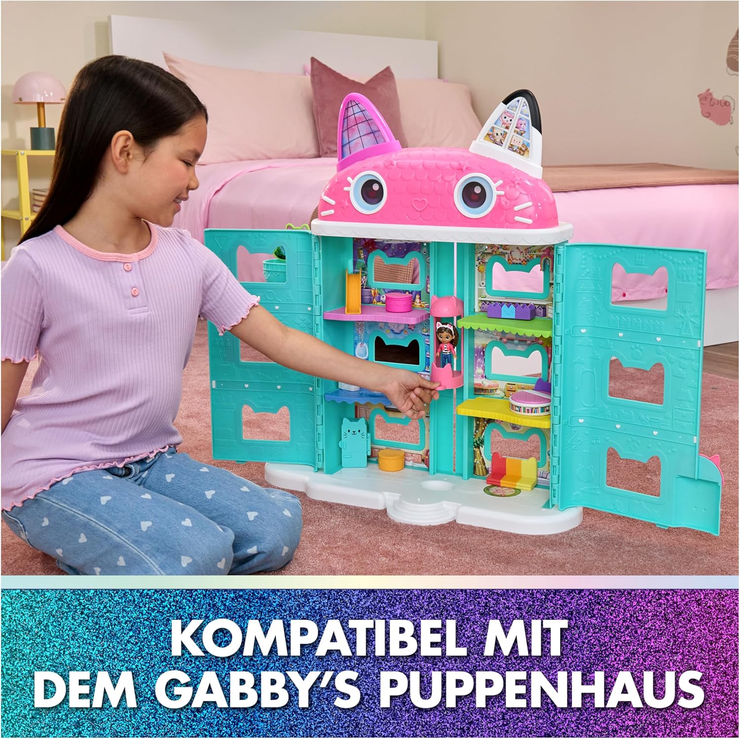 Gabby’s Dollhouse: Der Film – Merkätzchen & Kitty Jellyfish, Spielfiguren mit 2 Zubehörteilen, für Kinder ab 3 Jahren