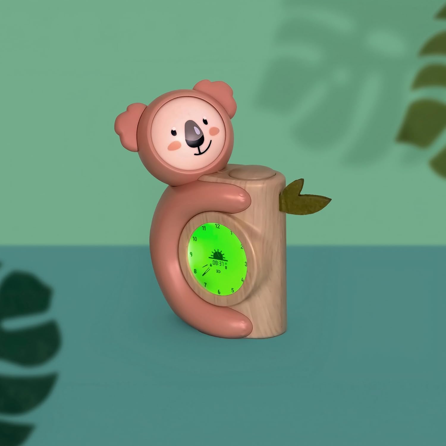 Pabobo - Slaapcoach Koala | wekker voor kinderen en nachtlampje | dag/nachtweergave | dubbel digitaal en analoog display | eenvoudige programmering