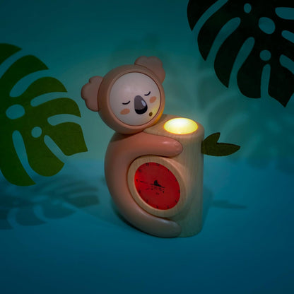 Pabobo - Slaapcoach Koala | wekker voor kinderen en nachtlampje | dag/nachtweergave | dubbel digitaal en analoog display | eenvoudige programmering