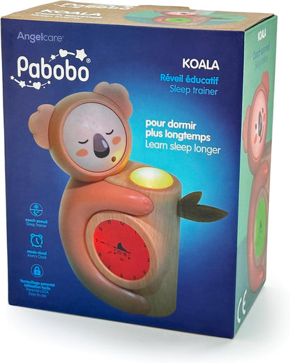 Pabobo - Slaapcoach Koala | wekker voor kinderen en nachtlampje | dag/nachtweergave | dubbel digitaal en analoog display | eenvoudige programmering