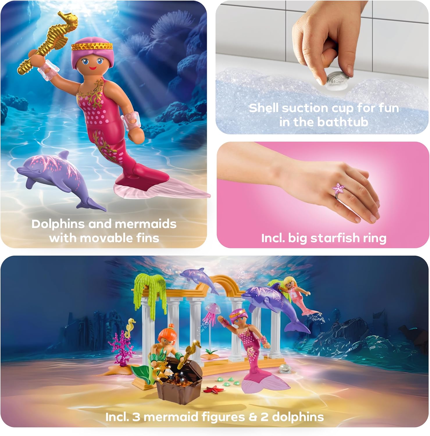 PLAYMOBIL Promopak, zeemeerminnenschat met dolfijnen, speelgoed vanaf 4 jaar, cadeau voor kinderen, sprookjesachtig onderwateravontuur met figuren, 71861