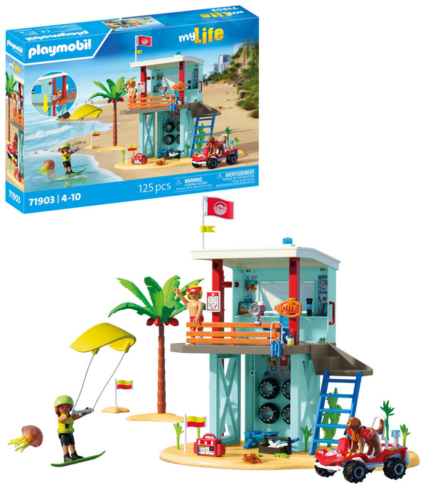 Playmobil | Vacation on the Beach | Rescue Tower with Beach Buggy | Toy from 4 years | Gift for children | Encourages creativity & adventurousness | Beach adventure with figures & vehicle | 71903