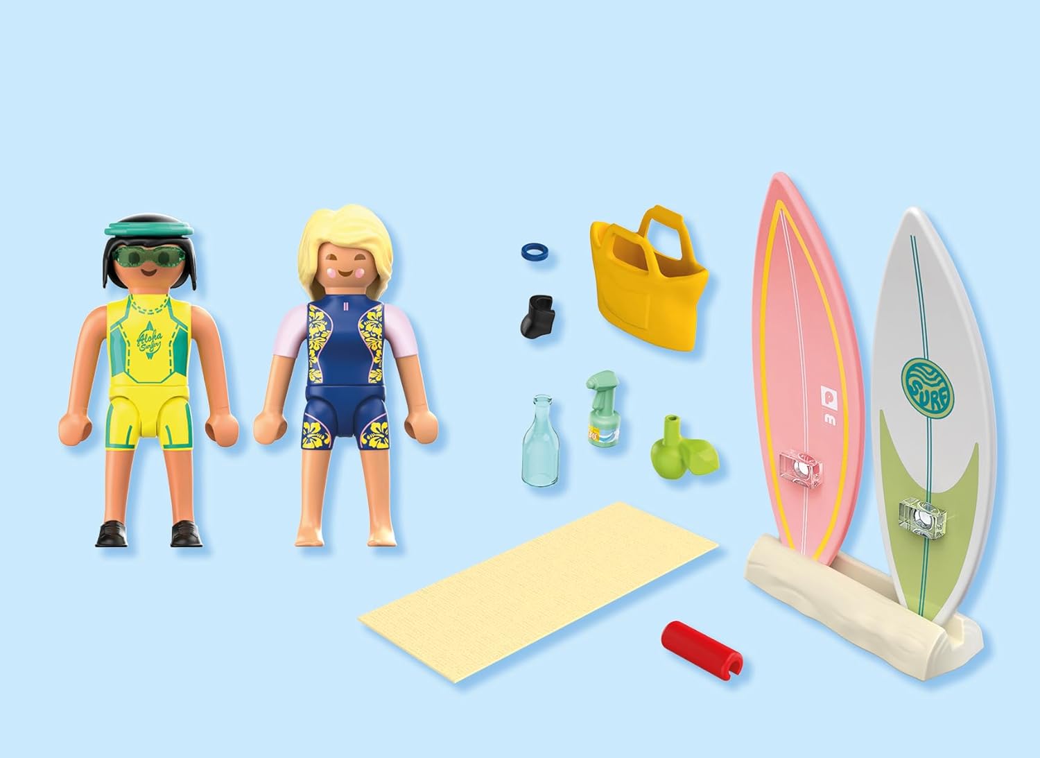 Playmobil Surf School – Beach Instructor Set with Board, Gear & Accessories, Action Water‑Sports Role‑Play Toy for Kids Ages 4+