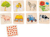 goki 56300 Memospel op het platteland, van hout, klassieker, voor het hele gezin, het vinden van koppels, bevordert geheugen en visuele waarneming, houten box om op te bergen, set van 32, vanaf 3 jaar