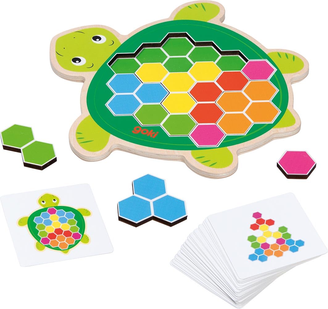 Goki - Goki Houten Schildpad Puzzelspel Rosy 41st.