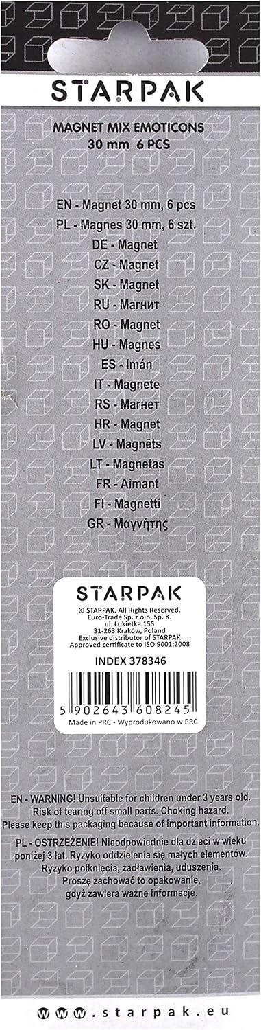 Magneet Mix Emoticons 30mm 6st.