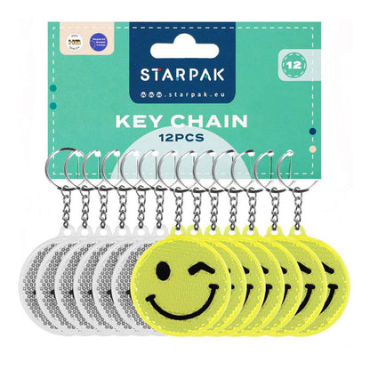 Reflecterende Sleutelhanger Emoticon 12st.