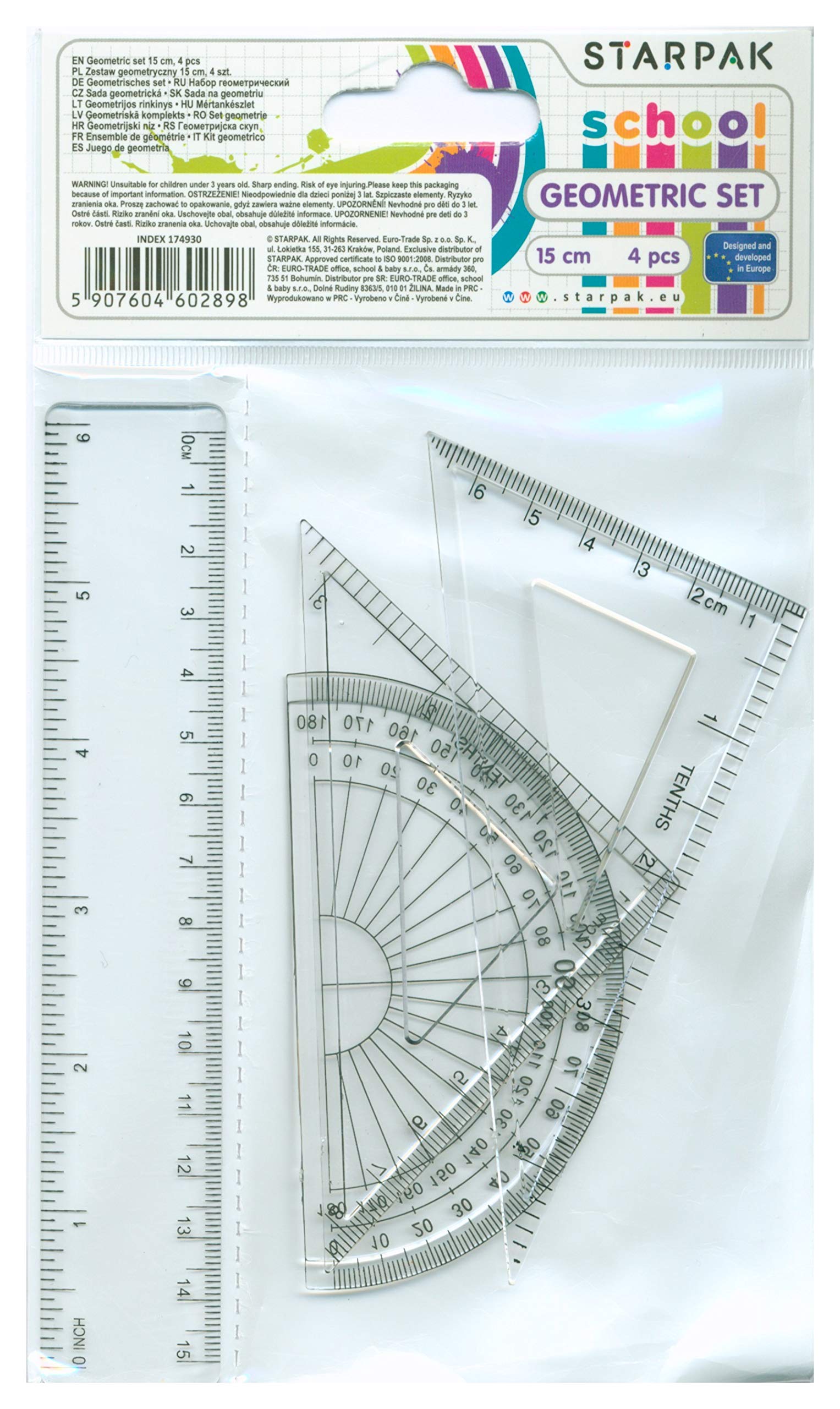 Geometrie Set 15cm 4dlg.