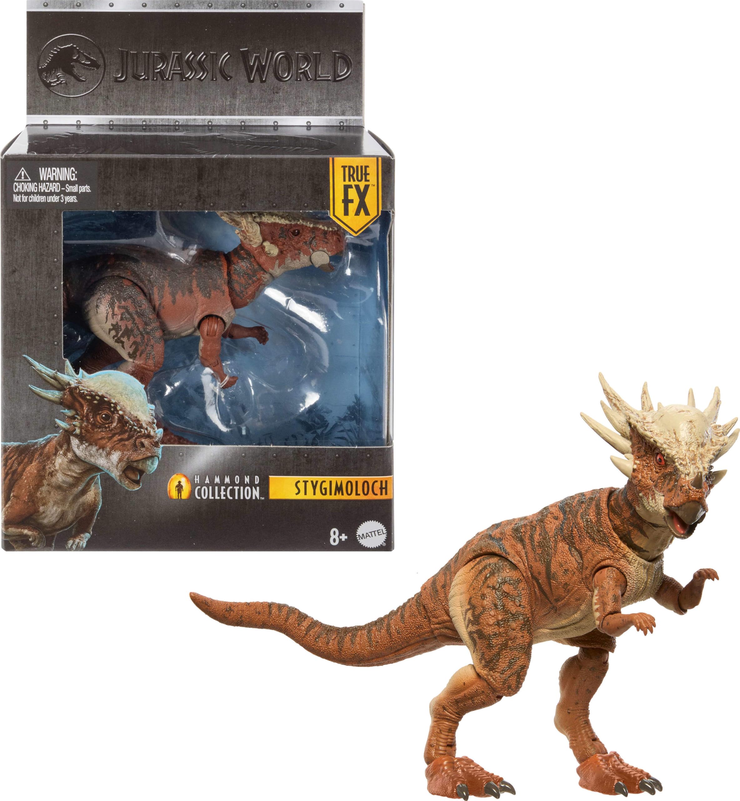 Mattel Jurassic World Hammond Collection Dinosaur Action Figure Toy Age 8+, Stygimoloch, Premium Movie Design Glass Eyes & 14 Points Articulation, JDJ10