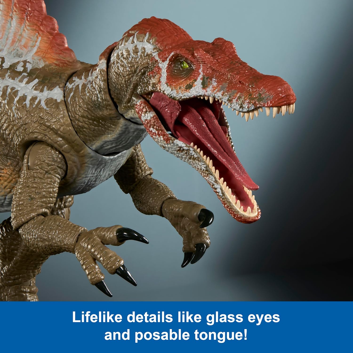 Mattel Jurassic World Hammond Collection Action Figure Age 8+, Jurassic Park 3 Spinosaurus, Extra Large Carnivore Dinosaur Toy, Posable Tongue & Wired Tail, JCH09
