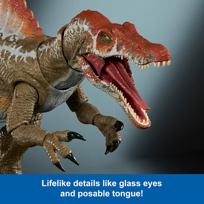 Mattel Jurassic World Hammond Collection Action Figure Age 8+, Jurassic Park 3 Spinosaurus, Extra Large Carnivore Dinosaur Toy, Posable Tongue & Wired Tail, JCH09
