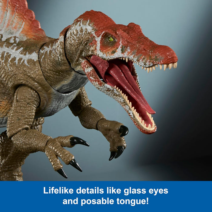 Mattel Jurassic World Hammond Collection Action Figure Age 8+, Jurassic Park 3 Spinosaurus, Extra Large Carnivore Dinosaur Toy, Posable Tongue & Wired Tail, JCH09