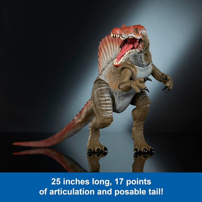 Mattel Jurassic World Hammond Collection Action Figure Age 8+, Jurassic Park 3 Spinosaurus, Extra Large Carnivore Dinosaur Toy, Posable Tongue & Wired Tail, JCH09