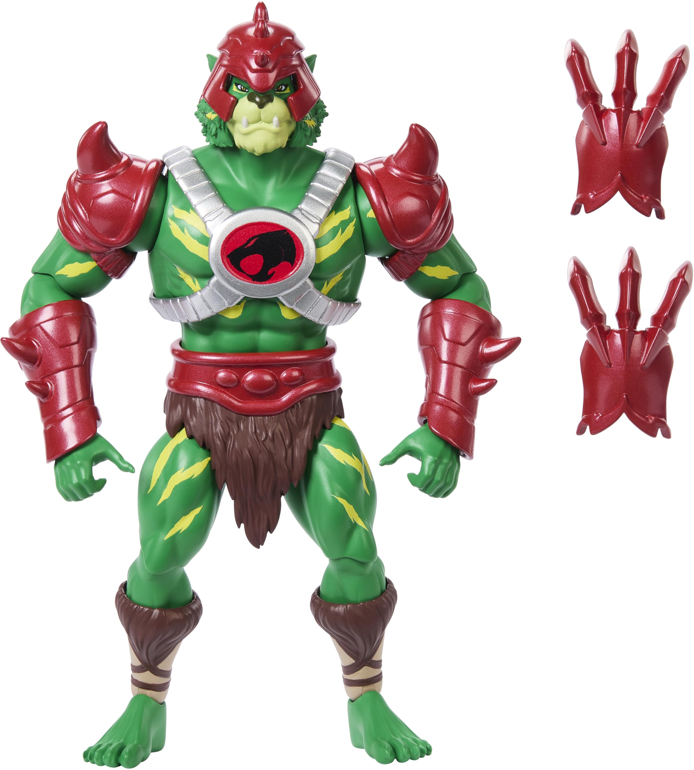 Masters of the Universe Origins & ThunderCats Action Figure, Battle Cat Man Toy, 1980s Brand Crossover, 5.5-inch Posable with Battle Claws, Mini Comic, JFW95