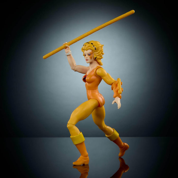 Masters of the Universe Origins & ThunderCats Action Figure, Cheetara Toy, 1980s Crossover, 5.5-inch Posable with Removable Armor, Staff & Mini Comic,JFW94