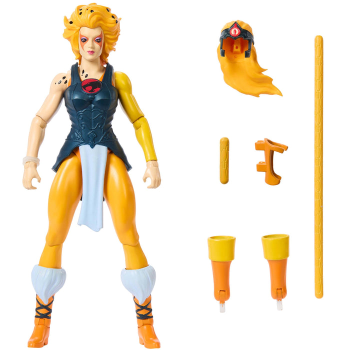 Masters of the Universe Origins & ThunderCats Action Figure, Cheetara Toy, 1980s Crossover, 5.5-inch Posable with Removable Armor, Staff & Mini Comic,JFW94