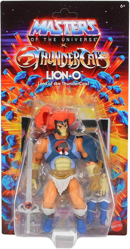 Masters of The Universe Origins & Thundercats Actionfigur Leo, bewegliches 1980er Crossover-Spielzeug, ca. 14 cm groß, abnehmbare Rüstung, Zubehör und Mini-Comic, JFW93