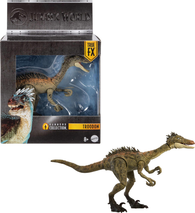 Mattel Jurassic World Hammond Collection Dinosaur Action Figure Toy Troodon Species Age 8+, Premium Movie Design Glass Eyes & 14 Points Articulation, JDJ11