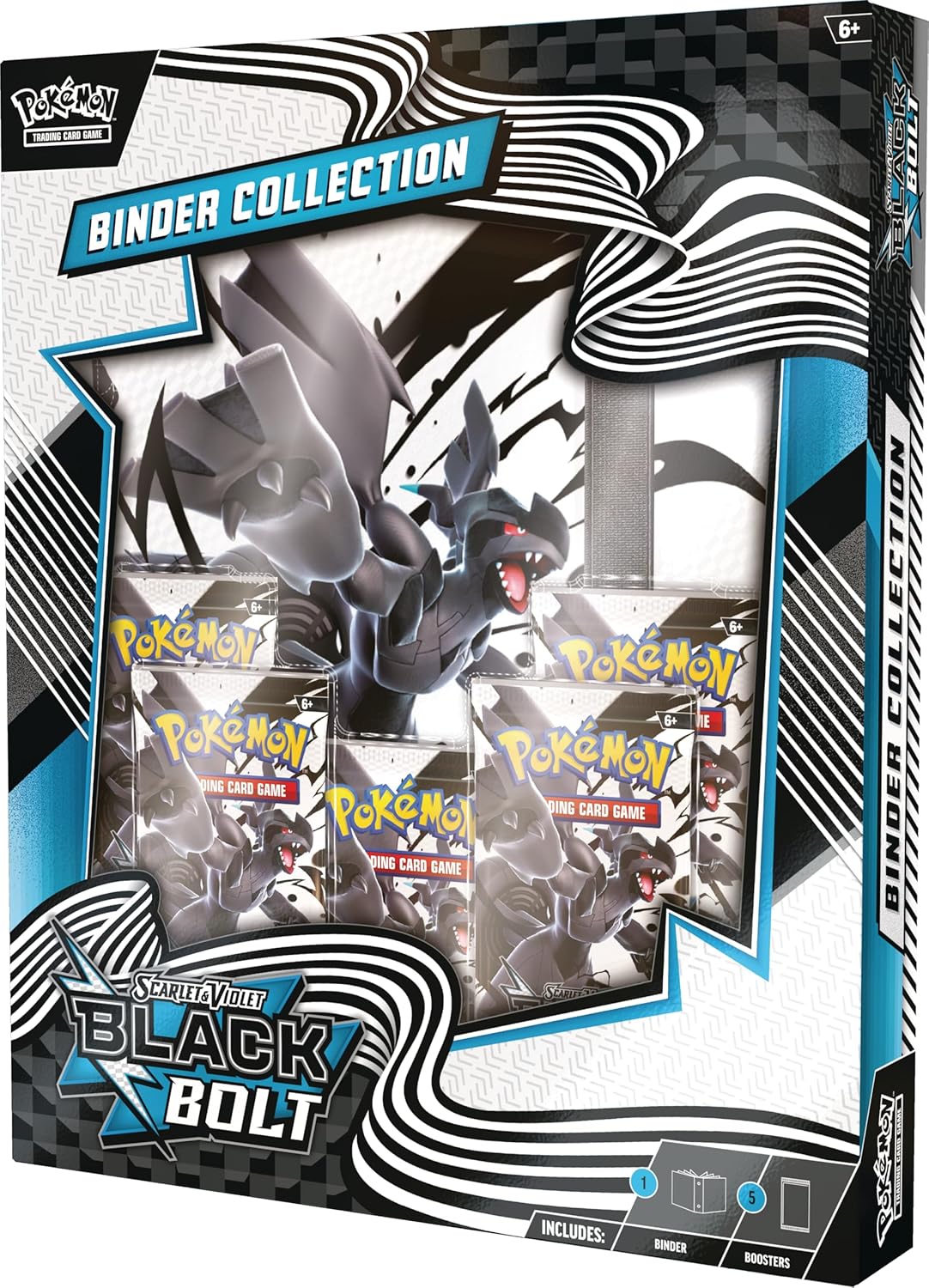 Pokémon TCG: Scarlet & Violet—Black Bolt Binder Collection (Zekrom Binder & 5 Booster Packs