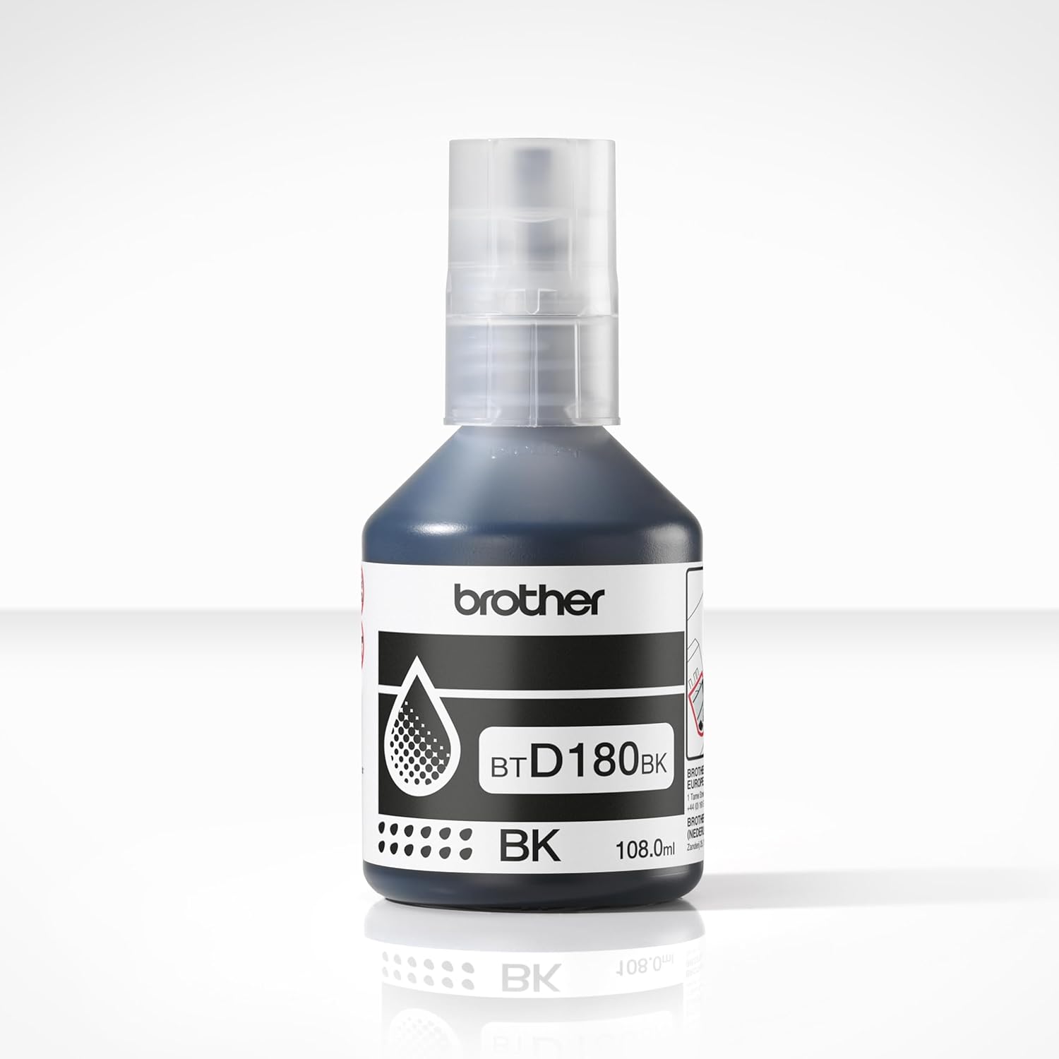 BROTHER BTD180BK Black Ink Bottle, Includes 1 x Ink Bottle, Genuine Supplies