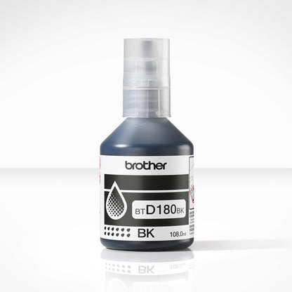 BROTHER BTD180BK Black Ink Bottle, Includes 1 x Ink Bottle, Genuine Supplies