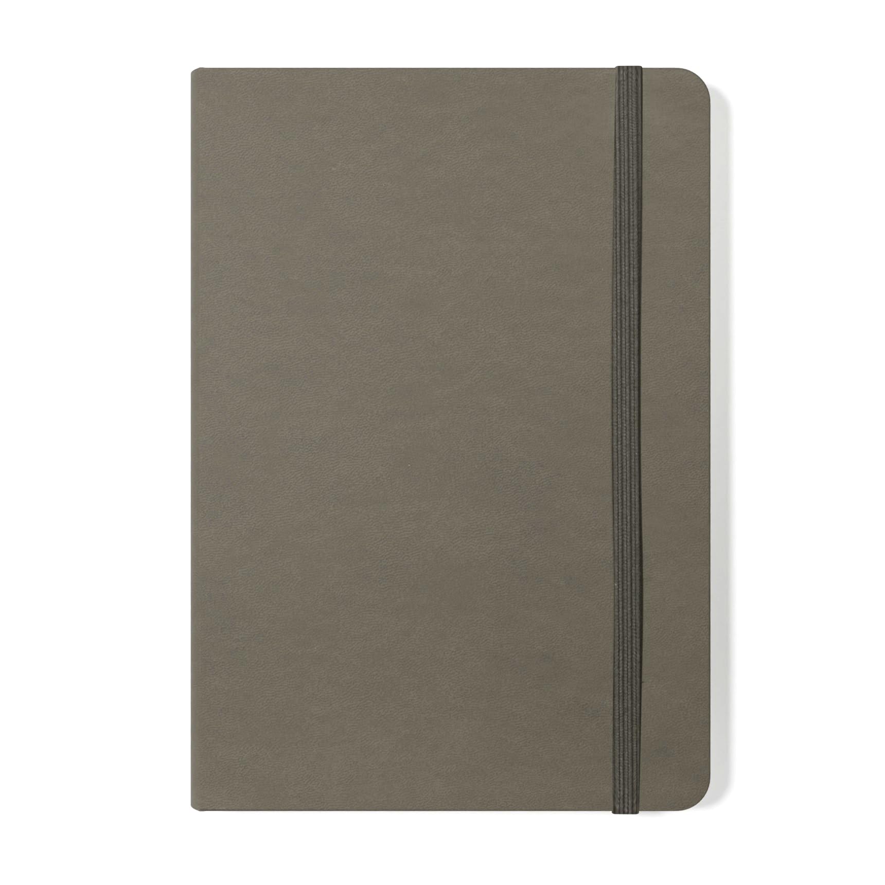 Silvine A5 Executive Hardback Notebook / Journal Grey. 160 Lined Pages of 90gsm Premium Ivory Paper