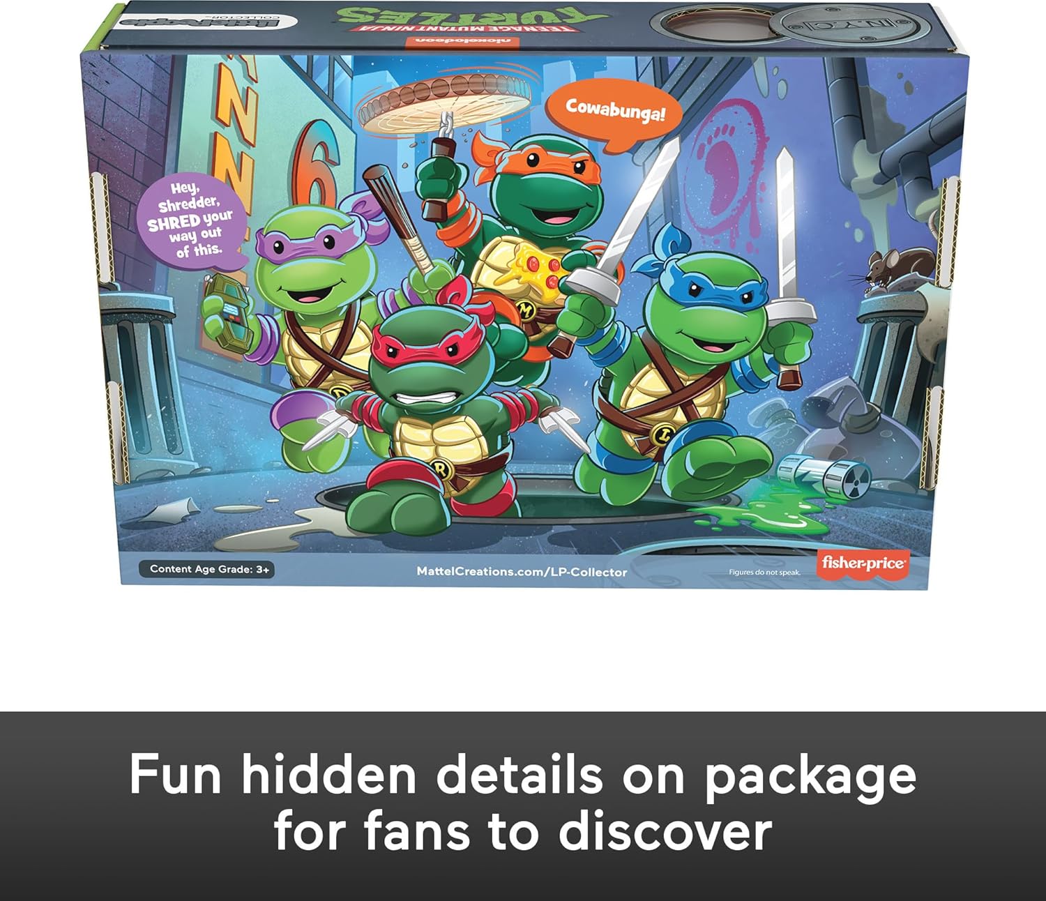 Fisher-Price Little People Collector Teenage Mutant Ninja Turtles Special Edition Set in a Display Gift Box for Adults & Fans, 4 Figures