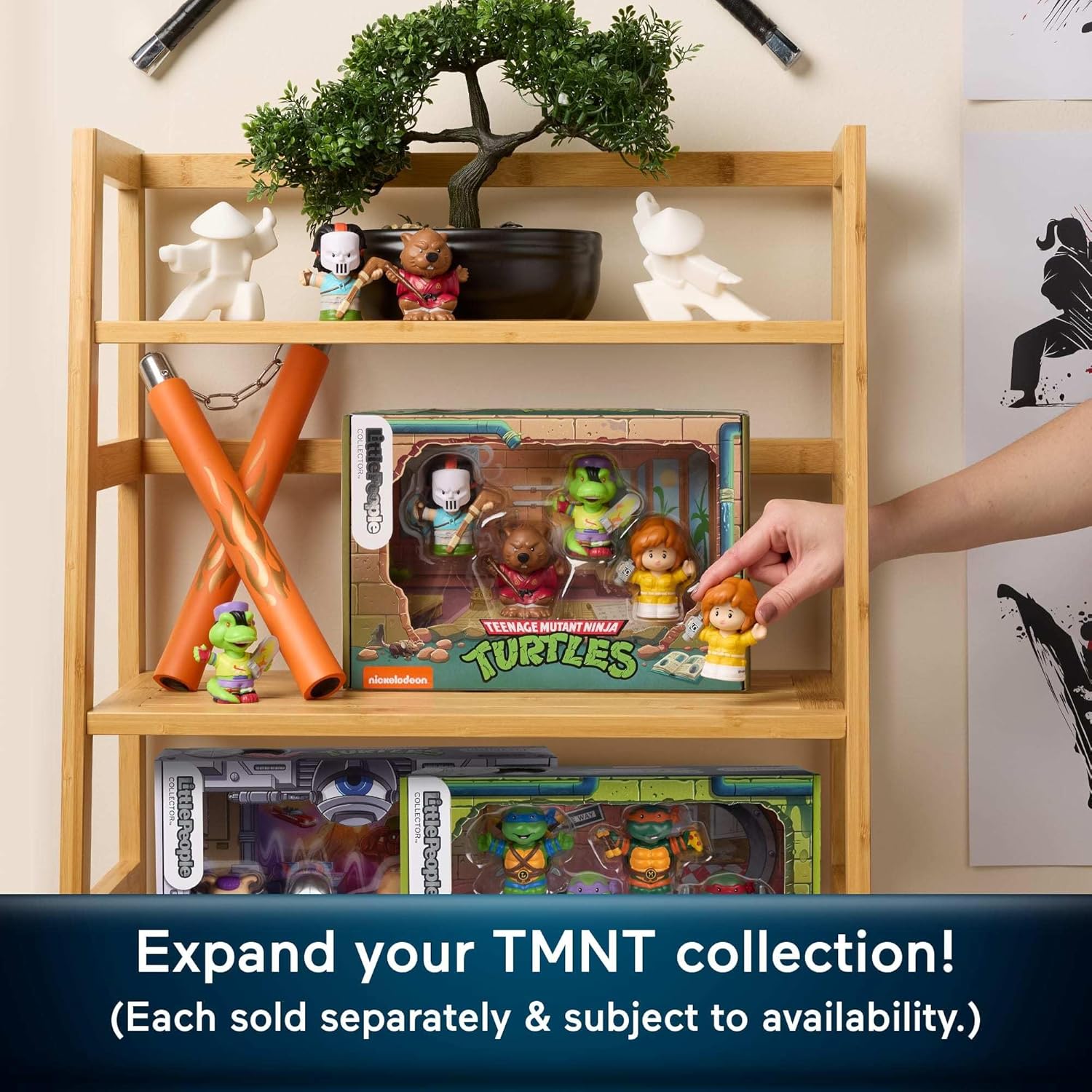Fisher-Price Little People Collector Teenage Mutant Ninja Turtles Special Edition Set in a Display Gift Box for Adults & Fans, 4 Figures