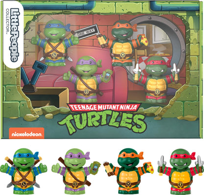 Fisher-Price Little People Collector Teenage Mutant Ninja Turtles Special Edition Set in a Display Gift Box for Adults & Fans, 4 Figures