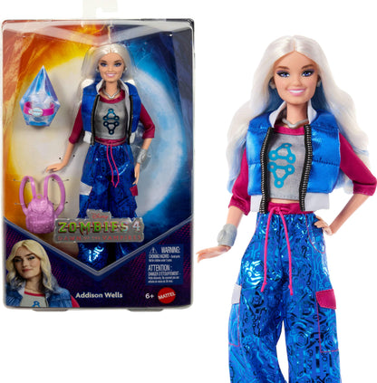 Mattel Disney Zombies 4: Dawn of the Vampires Addison Wells Fashion Doll with Removable Outfit & 6 Accessories, Inspired by the Movie, JFG32