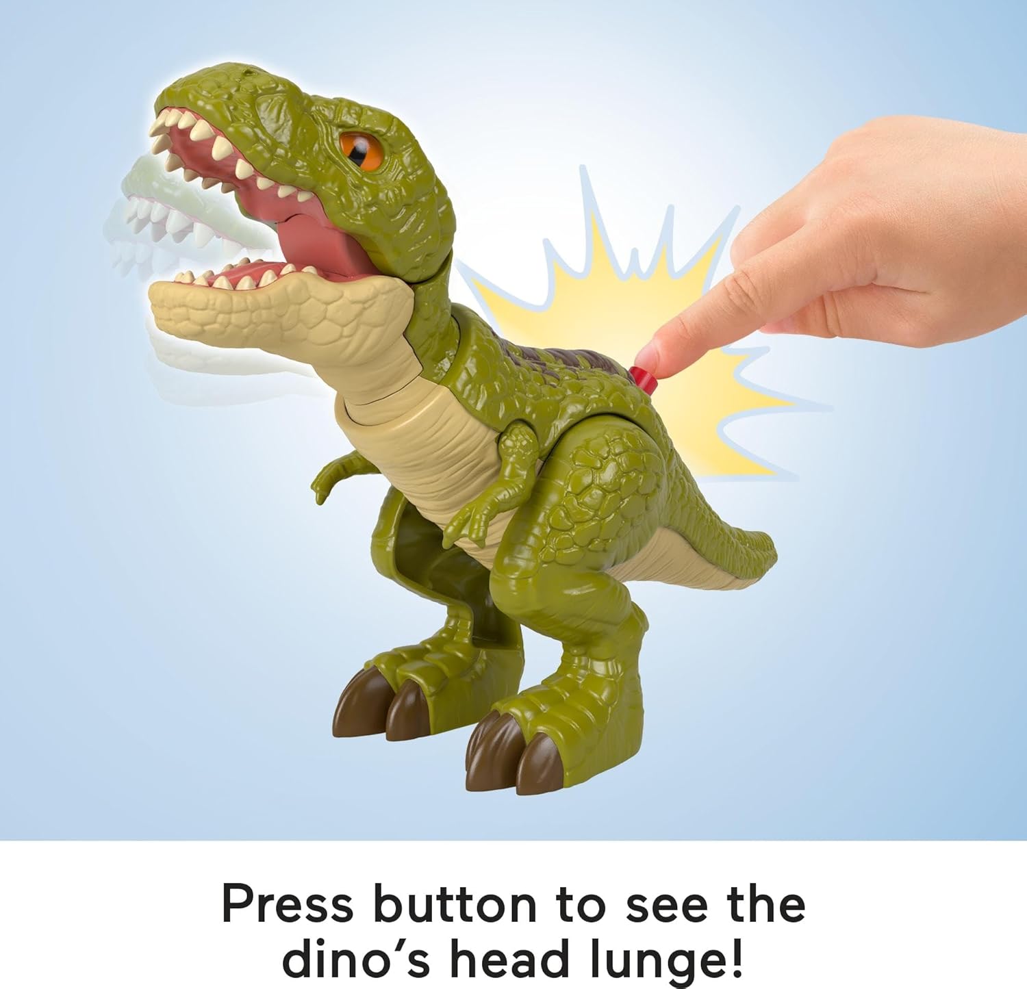 Fisher-Price Imaginext Jurassic World: Rebirth Dinosaur Action Figure with Kid-Activated Motion, 8-inch Tyrannosaurus Rex Dino Toy, JFJ65