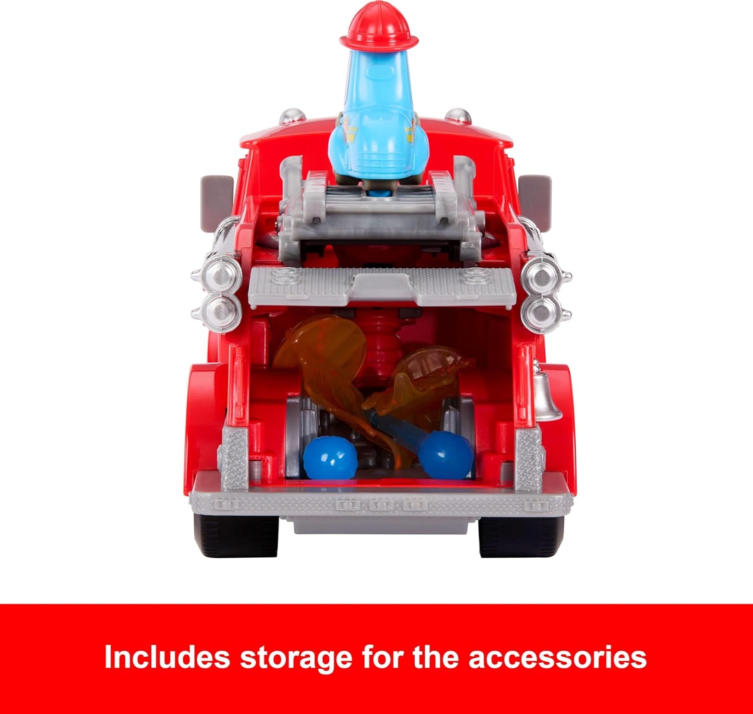 Mattel Disney and Pixar Cars Toy Firetruck, Radiator Springs Race & Rescue Fire Fighting Red & Guido, 2 Plastic Flame Targets & 2 Water Projectiles, JFL54