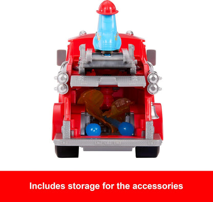 Mattel Disney and Pixar Cars Toy Firetruck, Radiator Springs Race & Rescue Fire Fighting Red & Guido, 2 Plastic Flame Targets & 2 Water Projectiles, JFL54