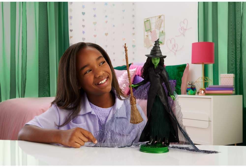 Mattel Wicked: Part 2 of Universal Pictures Elphaba Deluxe Fashion Doll with Removable Outfit and 4 Accessories Movie Inspired JFM12