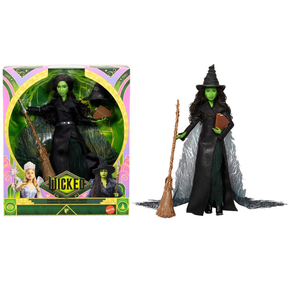 Mattel Wicked: Part 2 of Universal Pictures Elphaba Deluxe Fashion Doll with Removable Outfit and 4 Accessories Movie Inspired JFM12