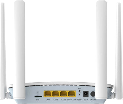 D-Link G403C Router 4G LTE N300, con download fino a 150 Mbps, Wi-Fi N300, Porte LAN fast Ehernet, WAN Failover, WPA3, Sbloccato