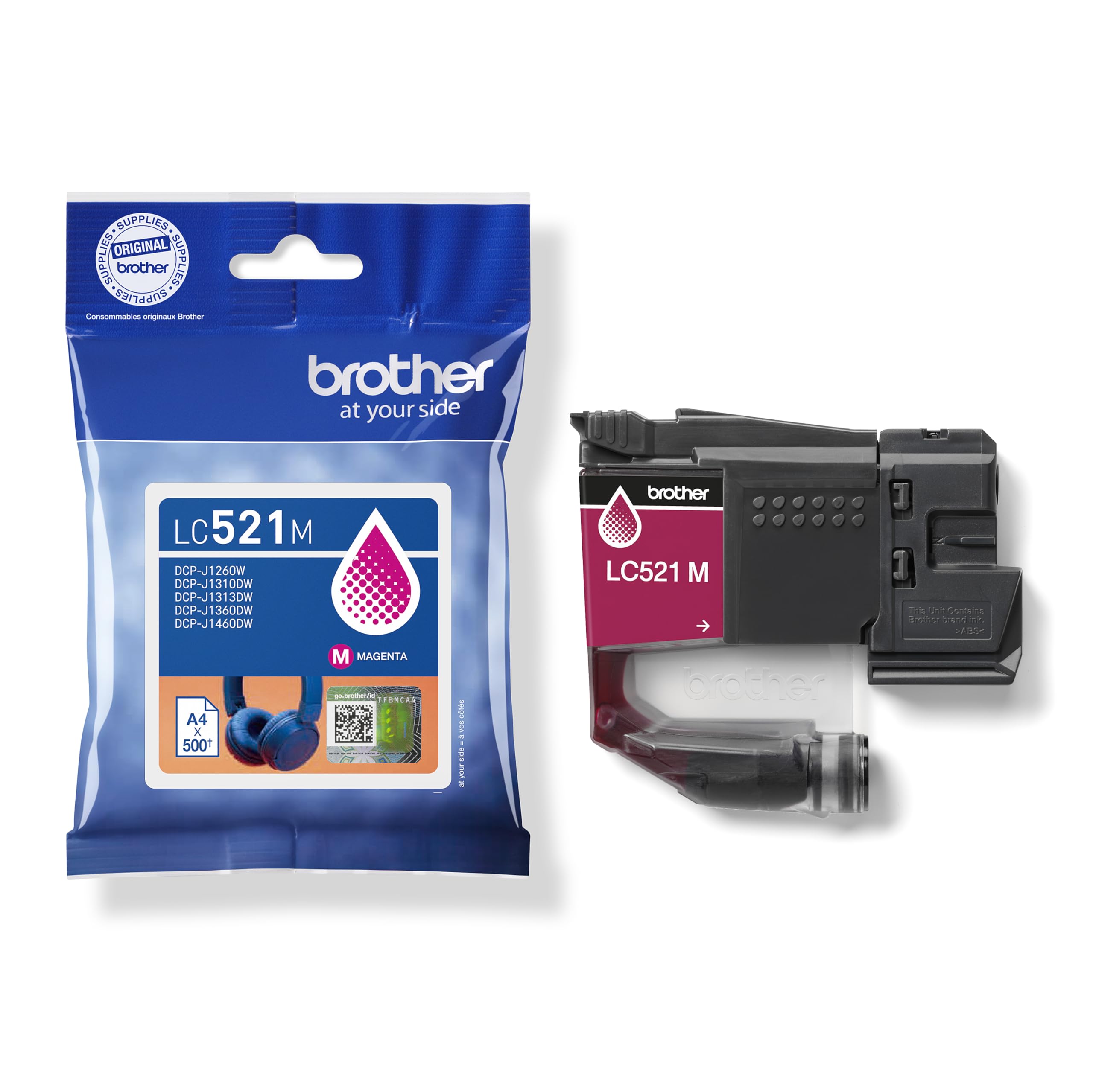 Brother LC521M Genuine Ink Cartridge - Magenta