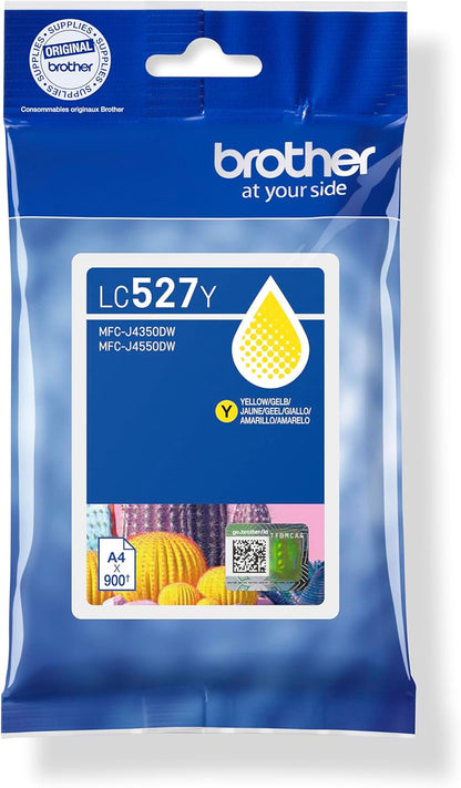 Brother LC527Y | Cartuccia ink | Colore Giallo | da 900 pagine | per stampanti per stampanti MFCJ4350DW / MFCJ4550DW