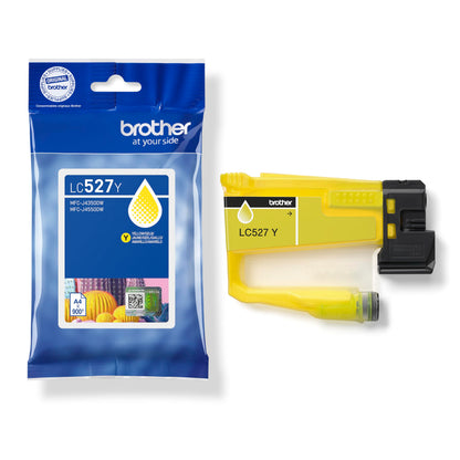 Brother LC527Y | Cartuccia ink | Colore Giallo | da 900 pagine | per stampanti per stampanti MFCJ4350DW / MFCJ4550DW