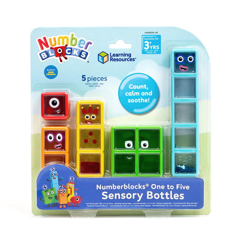 Learning Resources Numberblocks One to Five Sensory Bottles, Toys for 3 Year Old Boys and Girls, Number Games, Toddler Counting Toy, Fidgets for Kids, Sensory Resources - Amazon Exclusive