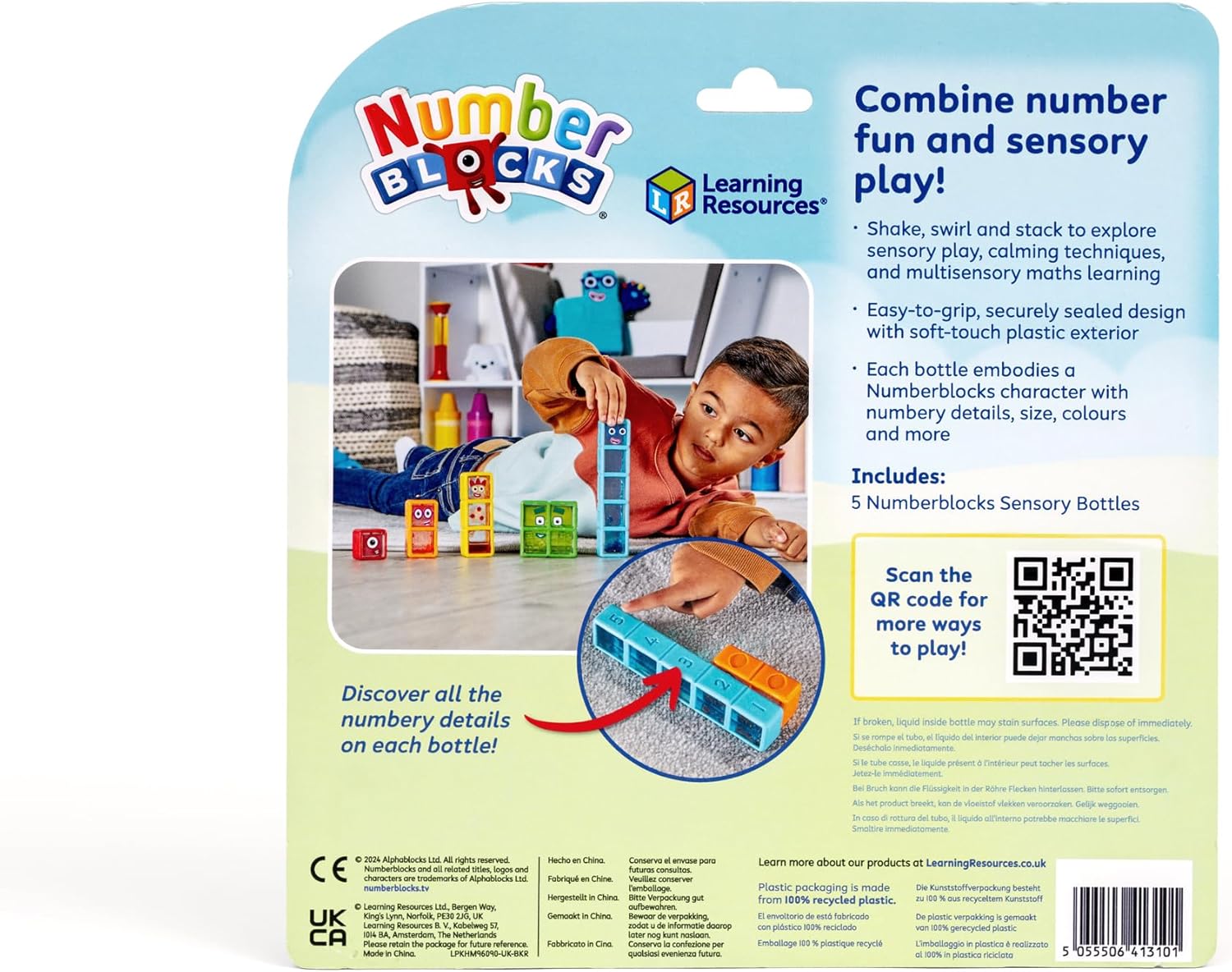 Learning Resources Numberblocks One to Five Sensory Bottles, Toys for 3 Year Old Boys and Girls, Number Games, Toddler Counting Toy, Fidgets for Kids, Sensory Resources - Amazon Exclusive