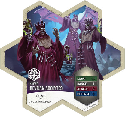 Renegade Games: Heroscape: Revnan Acolytes & Grave Grim - Army Expansion, 4 Assembled Unpainted Figures & 2 Army Cards, Miniatures Game Accessory