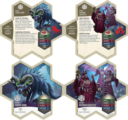 Renegade Games: Heroscape: Revnan Acolytes & Grave Grim - Army Expansion, 4 Assembled Unpainted Figures & 2 Army Cards, Miniatures Game Accessory