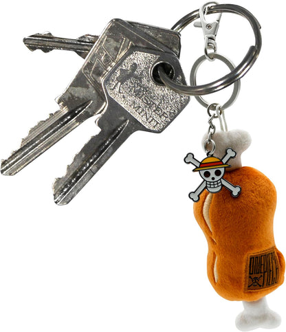 ABYSTYLE One Piece Meat on a Bone Brown Plush Keychain, Officially Licensed Anime Manga Merchandise, Lightweight Key Chain Gift, Unisex